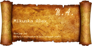 Mikuska Alex névjegykártya